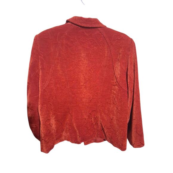 Vintage Conrad C Classy Women's size 18 Velvet Burnout Sophisticated Zip Jacket - Picture 5 of 13